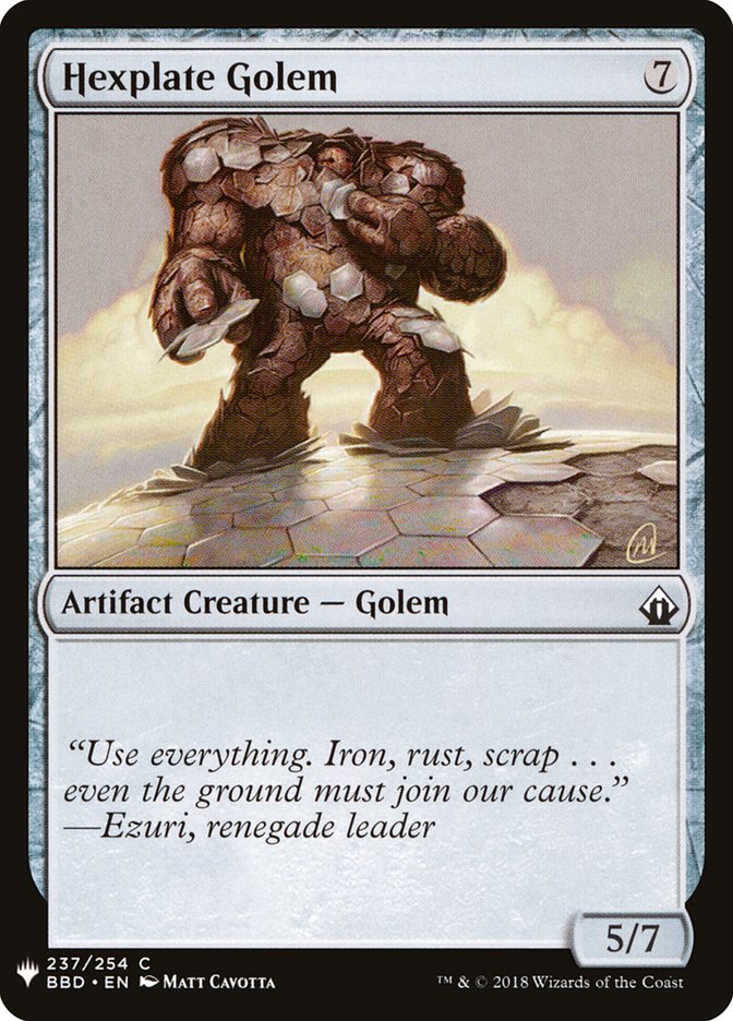 {C} Hexplate Golem [Mystery Booster][MB1 BBD 237]