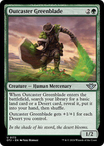 {@C} Outcaster Greenblade [Outlaws of Thunder Junction][OTJ 172]