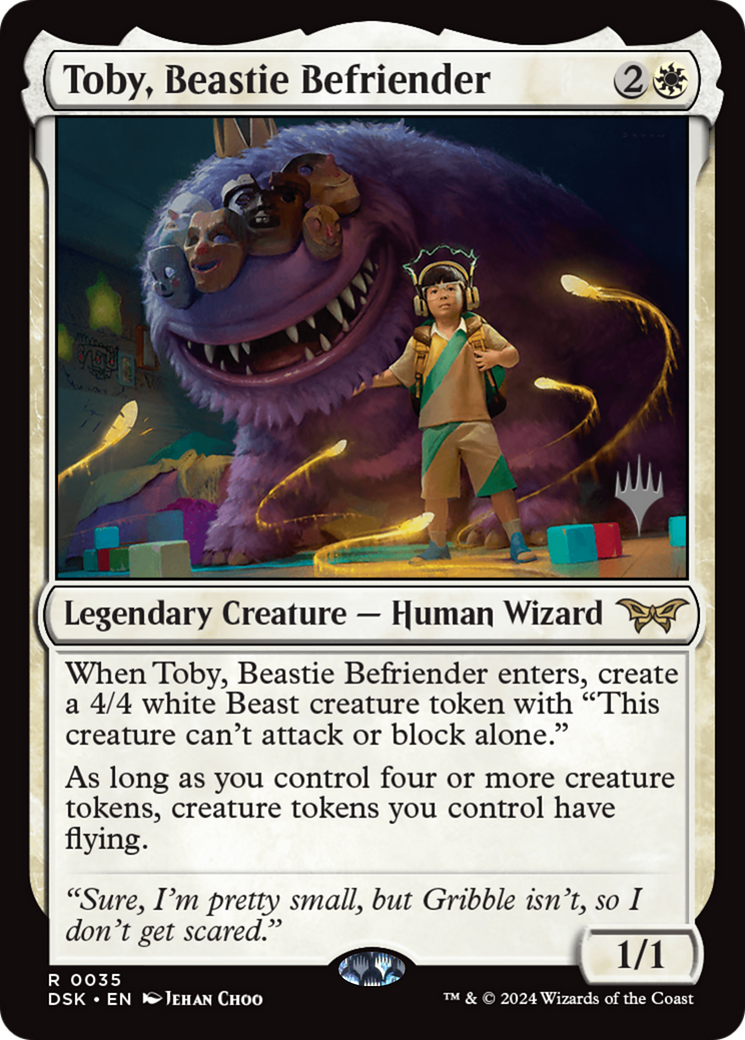 {@R} Toby, Beastie Befriender [Duskmourn: House of Horror Promos][PP DSK 035]