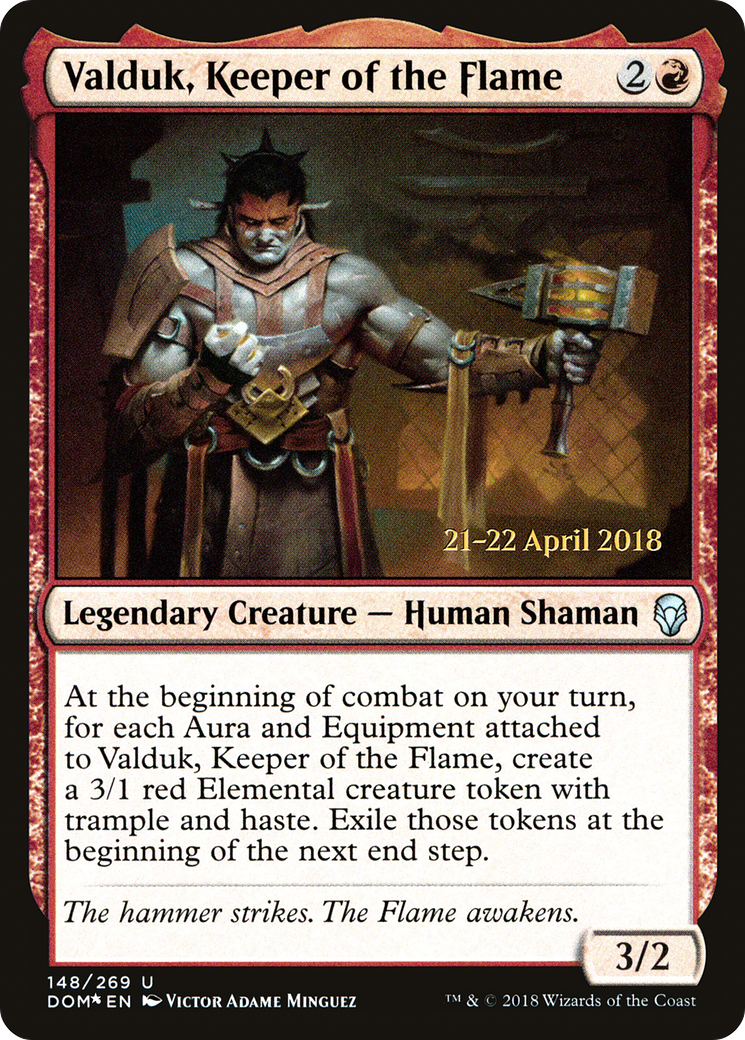 {C} Valduk, Keeper of the Flame [Dominaria Prerelease Promos][PR DOM 148]