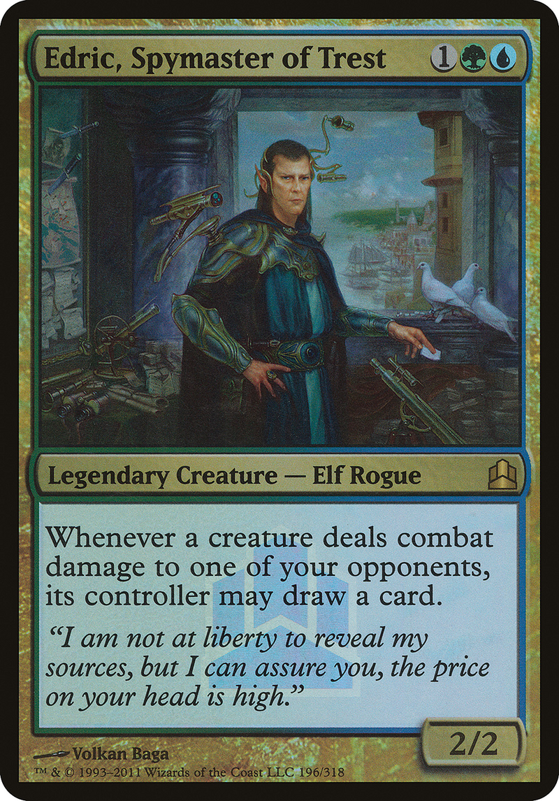 {O} Edric, Spymaster of Trest (Launch) (Oversized) [Commander 2011 Oversized][OVR CMD 196]