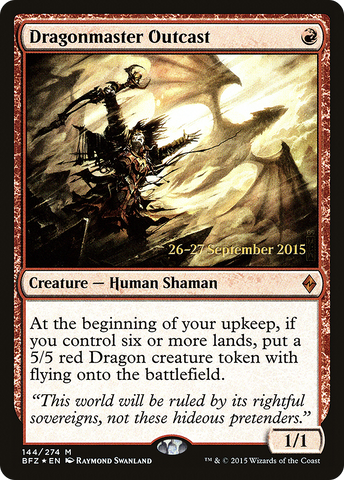{R} Dragonmaster Outcast [Battle for Zendikar Prerelease Promos][PR BFZ 144]