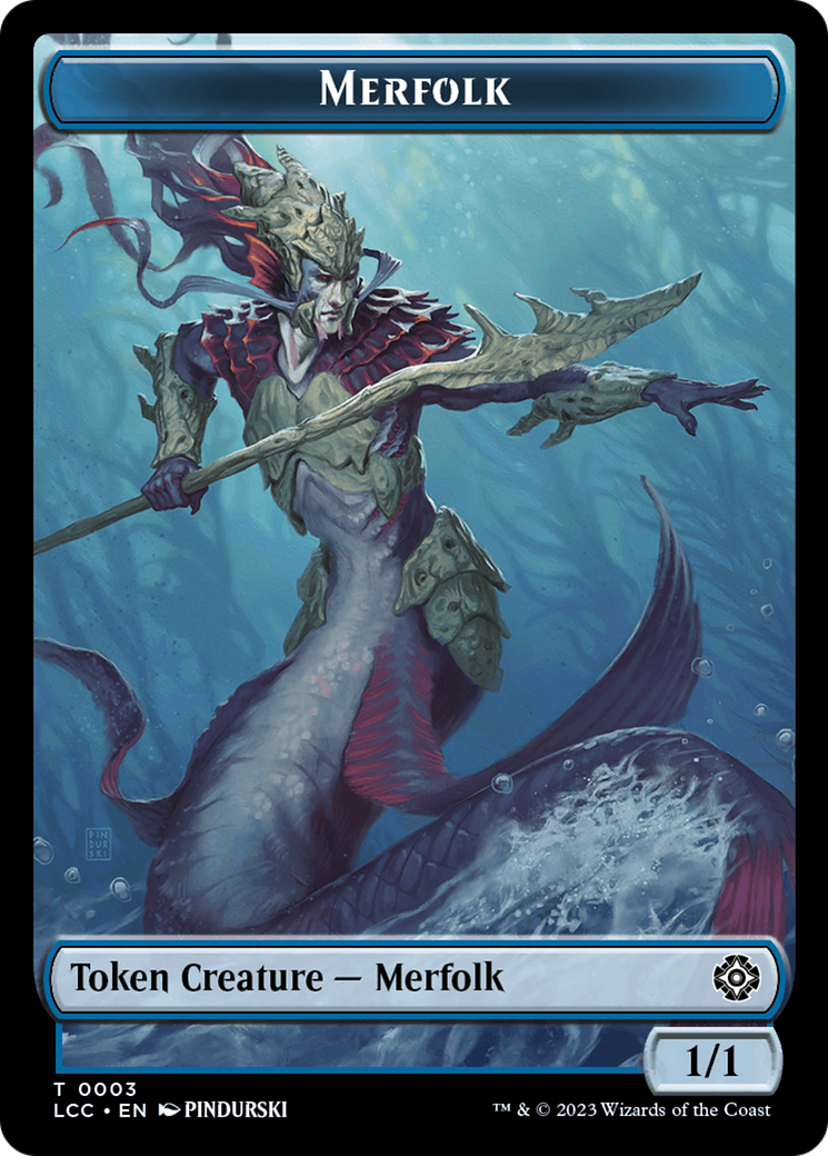 {T} Frog Lizard // Merfolk (0003) Double-Sided Token [The Lost Caverns of Ixalan Commander Tokens][TLCC 13//3]