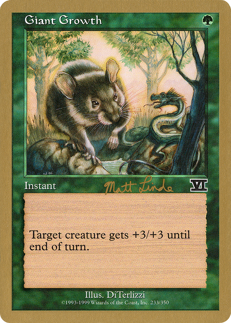 {C} Giant Growth (Matt Linde) [World Championship Decks 1999][GB WC99 ML233]