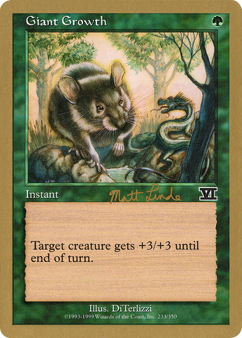 {C} Giant Growth (Matt Linde) [World Championship Decks 1999][GB WC99 ML233]