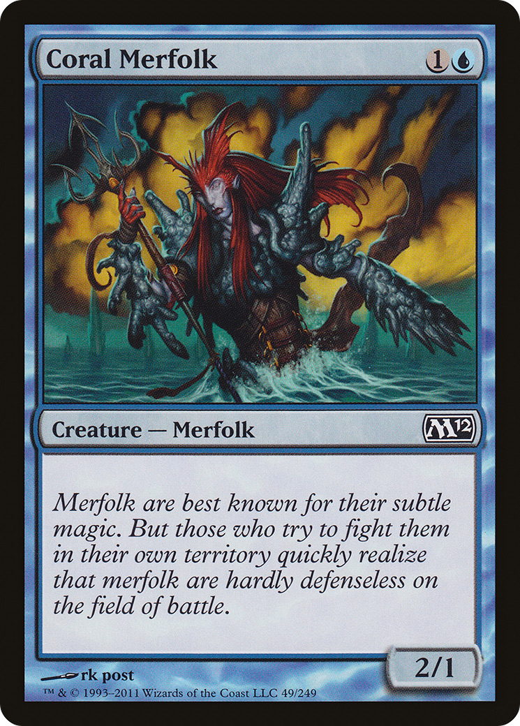 {C} Coral Merfolk [Magic 2012][M12 049]