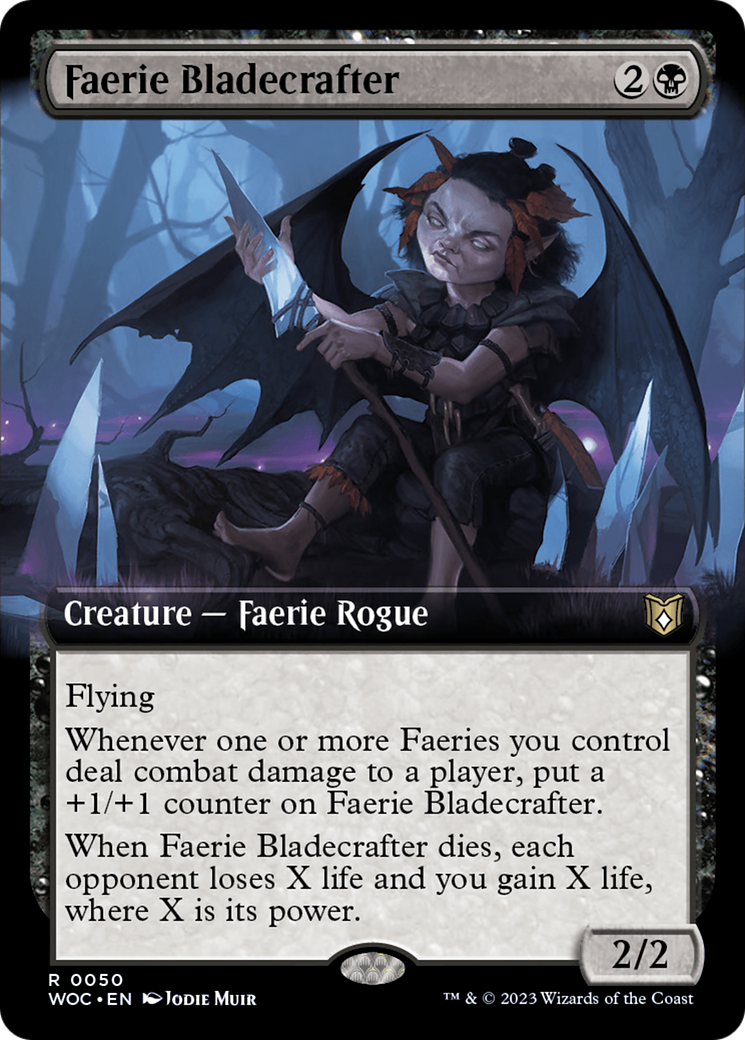 {R} Faerie Bladecrafter (Extended Art) [Wilds of Eldraine Commander][WOC 050]