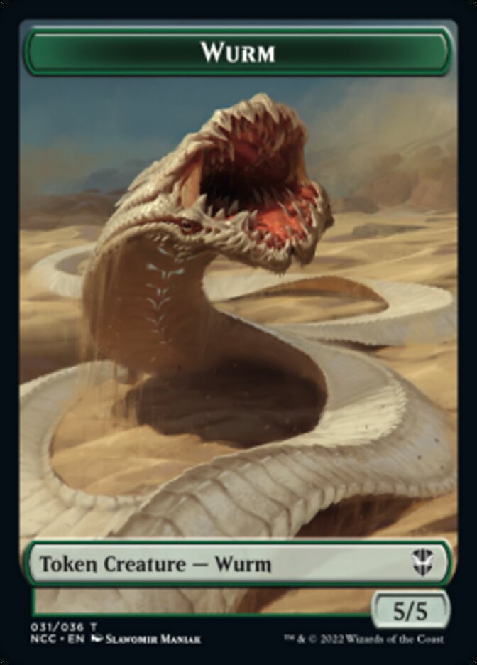 {T} Elf Warrior // Wurm Double-sided Token [Streets of New Capenna Commander Tokens][TNCC 023]