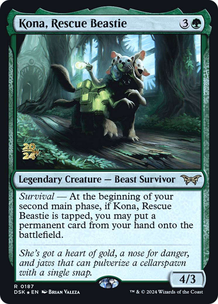 {@R} Kona, Rescue Beastie (0187) [Duskmourn: House of Horror Prerelease Promos][PR DSK 187]