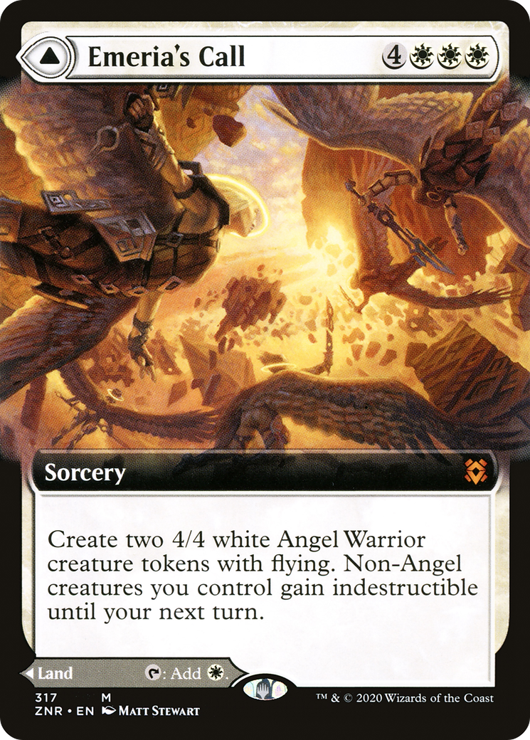 {R} Emeria's Call // Emeria, Shattered Skyclave (Extended Art) [Zendikar Rising][ZNR 317]