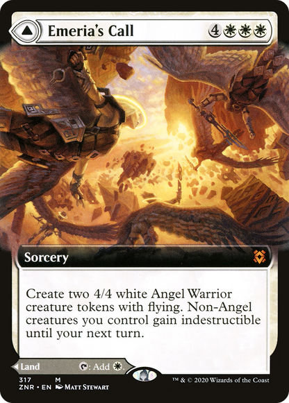 {R} Emeria's Call // Emeria, Shattered Skyclave (Extended Art) [Zendikar Rising][ZNR 317]