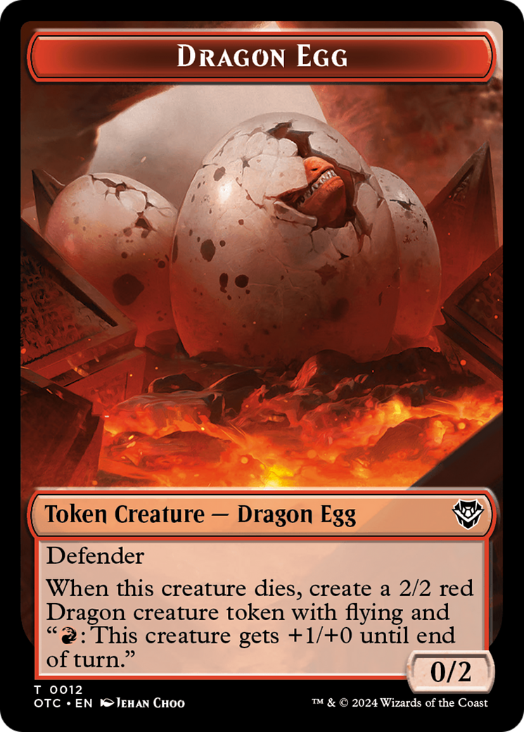 {T} Dragon Egg // Dragon Double-Sided Token [Outlaws of Thunder Junction Commander Tokens][TOTC 12//11]