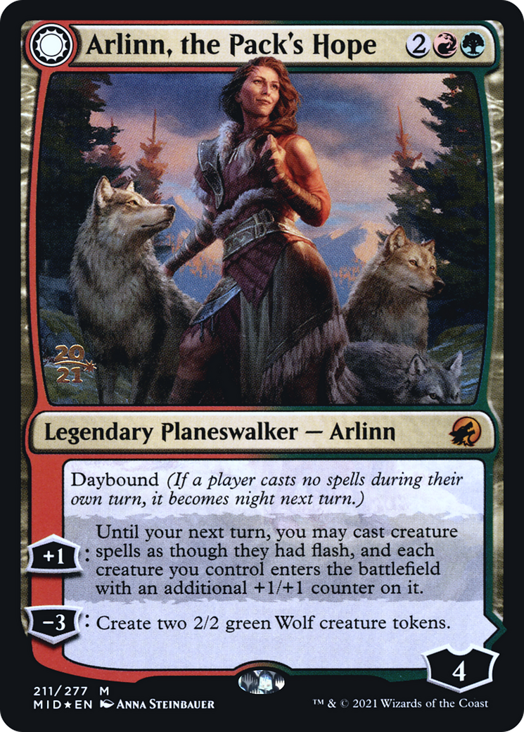 {R} Arlinn, the Pack's Hope // Arlinn, the Moon's Fury [Innistrad: Midnight Hunt Prerelease Promos][PR MID 211]