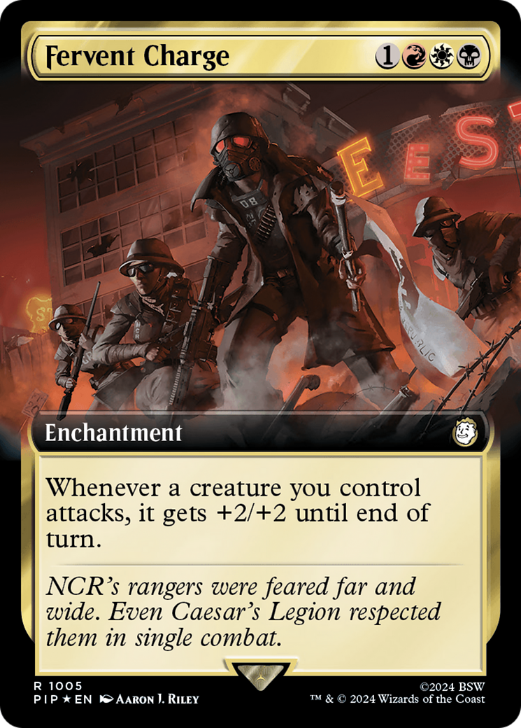 {R} Fervent Charge (Extended Art) (Surge Foil) [Fallout][PIP 1005]