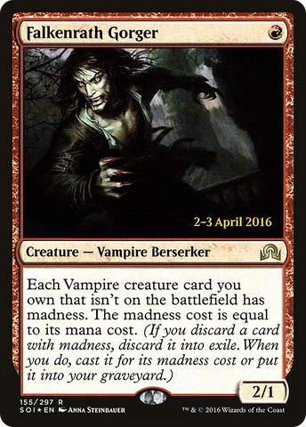{R} Falkenrath Gorger [Shadows over Innistrad Prerelease Promos][PR SOI 155]