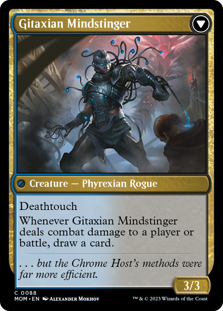 {@C} Aetherblade Agent // Gitaxian Mindstinger [March of the Machine][MOM 088]
