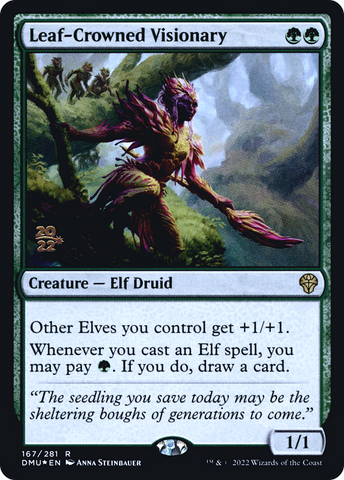 {R} Leaf-Crowned Visionary [Dominaria United Prerelease Promos][PR DMU 167]