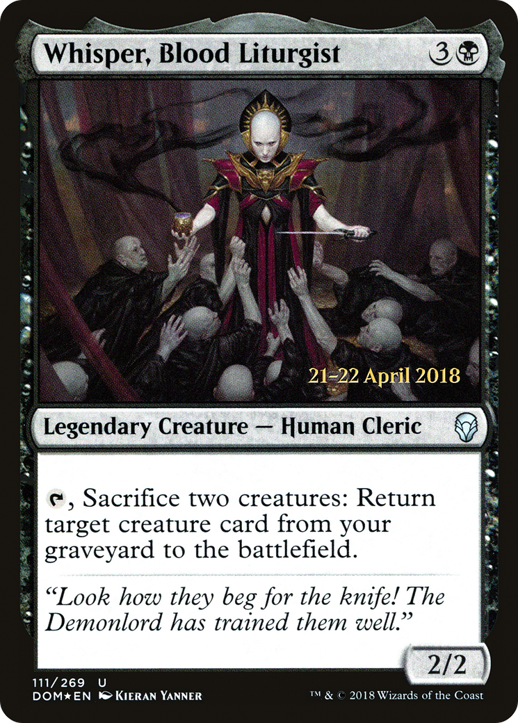 {C} Whisper, Blood Liturgist [Dominaria Prerelease Promos][PR DOM 111]