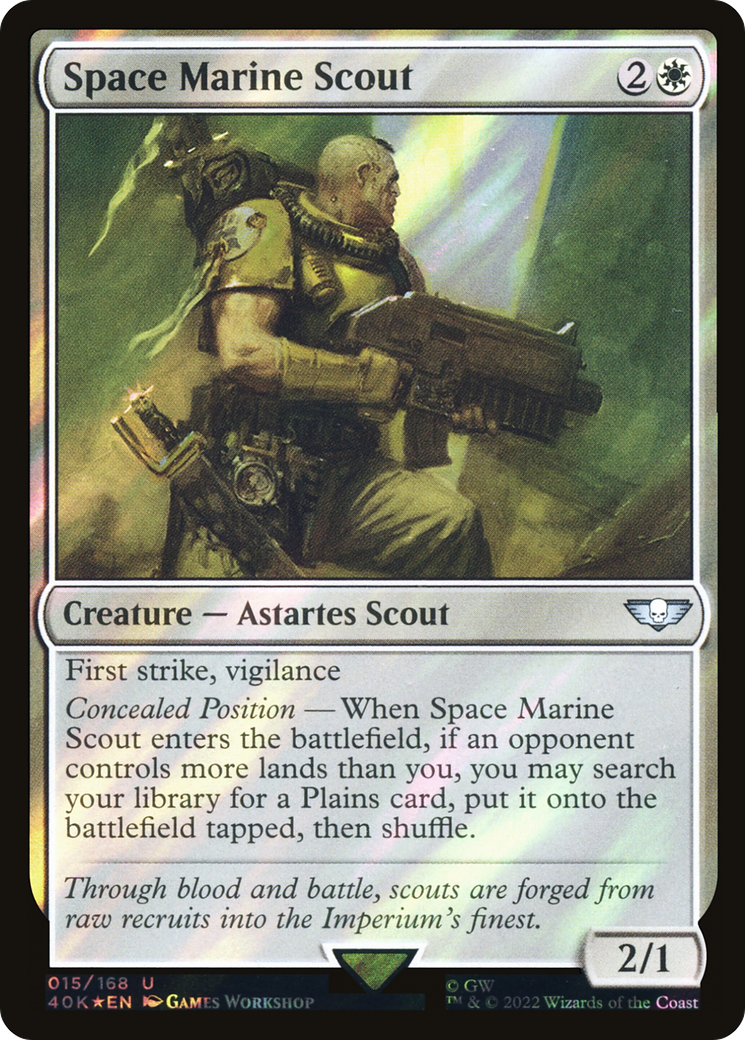 {C} Space Marine Scout (Surge Foil) [Universes Beyond: Warhammer 40,000][SF 40K 015]