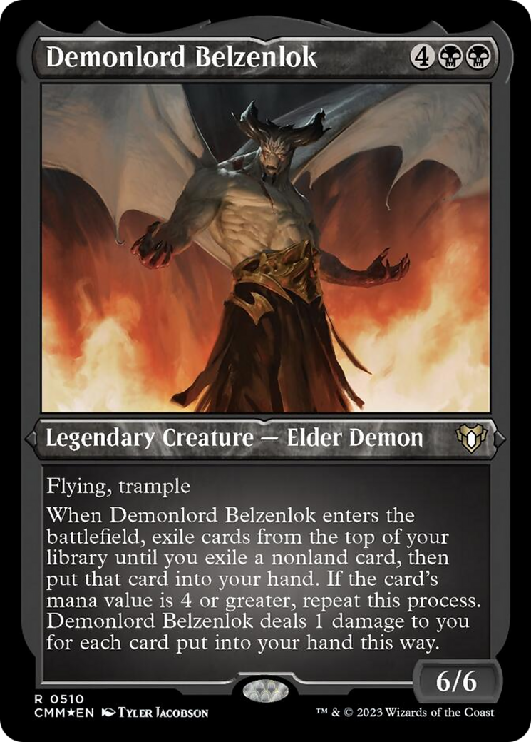 {R} Demonlord Belzenlok (Foil Etched) [Commander Masters][CMM 510]