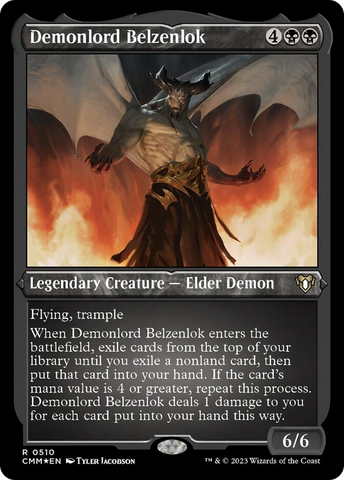 {R} Demonlord Belzenlok (Foil Etched) [Commander Masters][CMM 510]