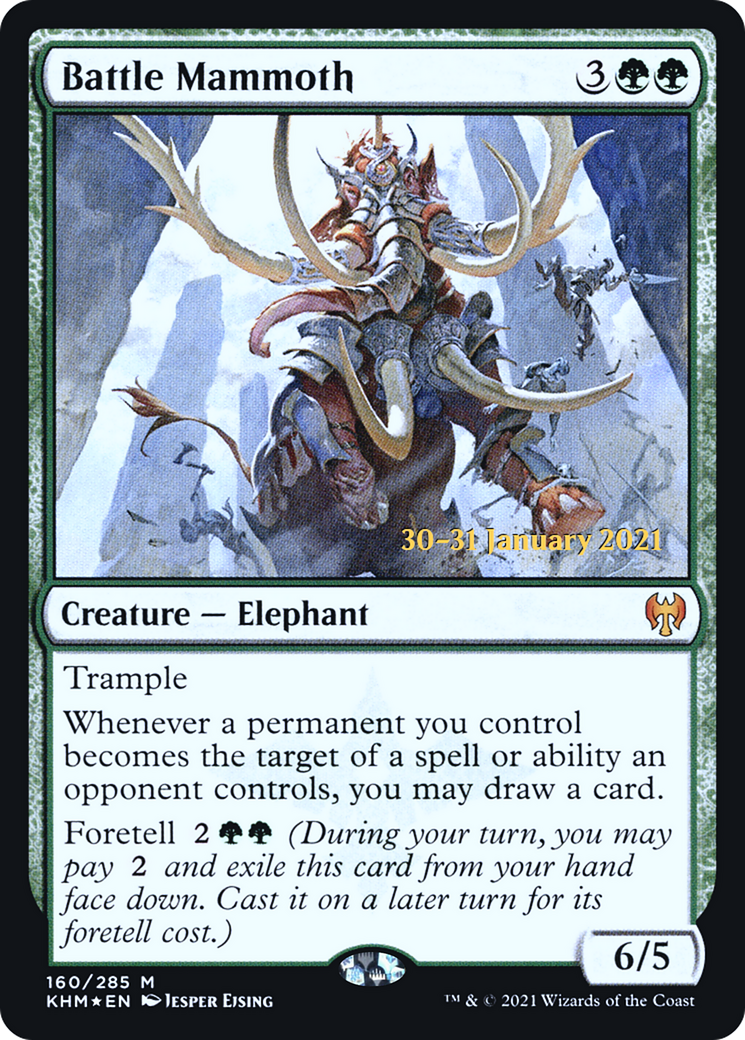 {R} Battle Mammoth [Kaldheim Prerelease Promos][PR KHM 160]