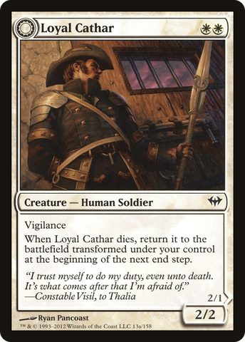 {C} Loyal Cathar // Unhallowed Cathar [Dark Ascension][DKA 013]