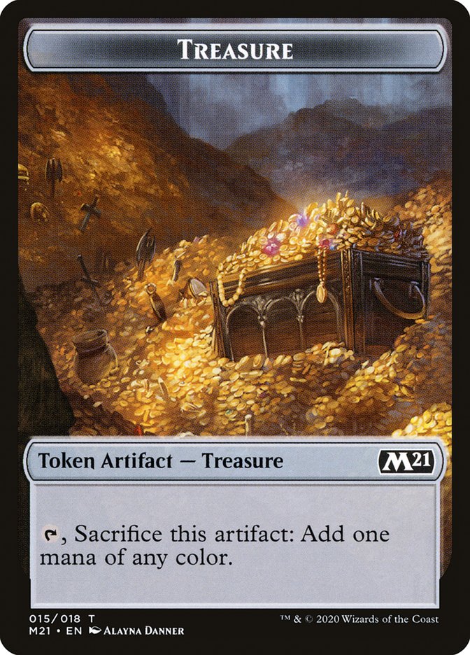 {T} Goblin Wizard // Treasure Double-sided Token [Core Set 2021 Tokens][TM21 008]