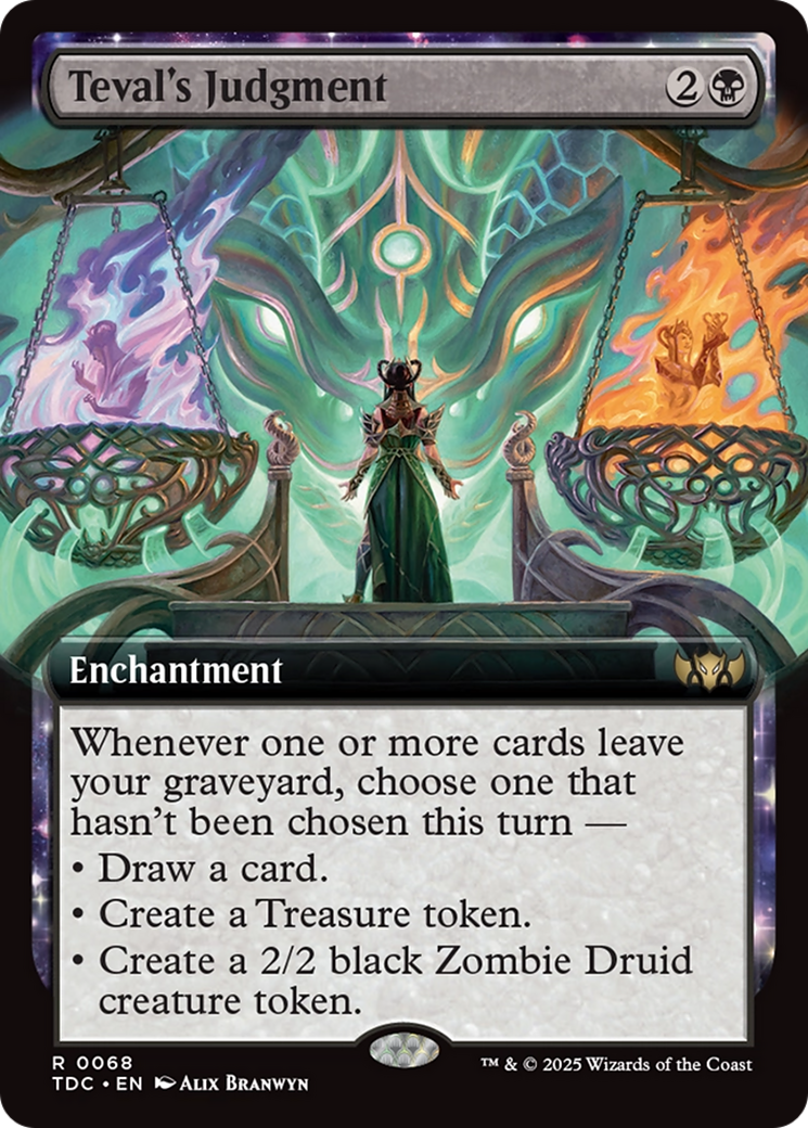 {R} Teval's Judgment (Extended Art) [Tarkir: Dragonstorm Commander][TDC 068]