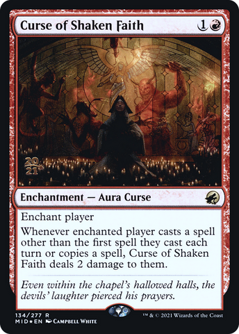 {R} Curse of Shaken Faith [Innistrad: Midnight Hunt Prerelease Promos][PR MID 134]