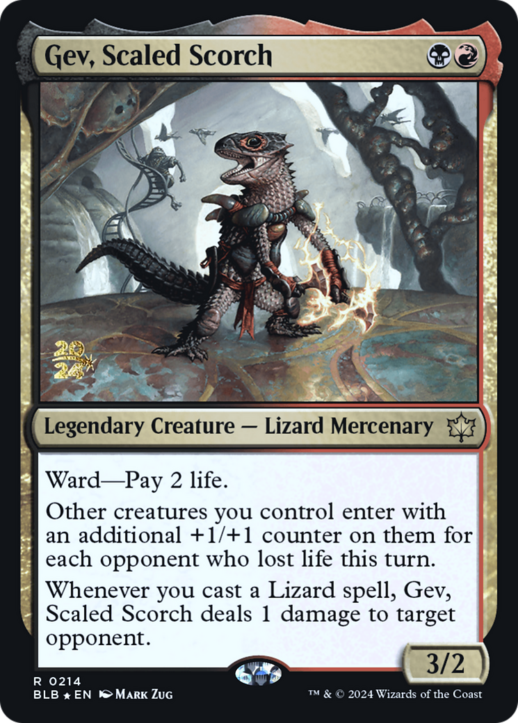 {@R} Gev, Scaled Scorch [Bloomburrow Prerelease Promos][PR BLB 214]