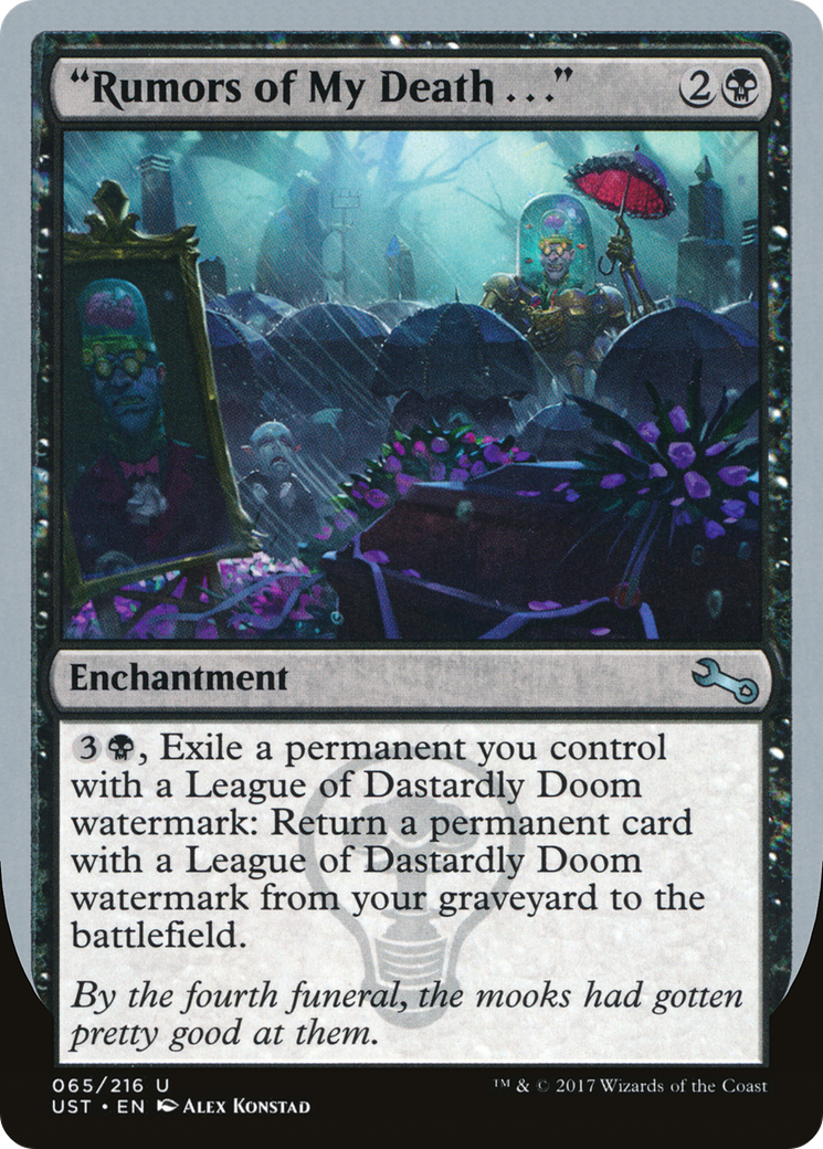 {C} "Rumors of My Death . . ." [Unstable][UST 065]