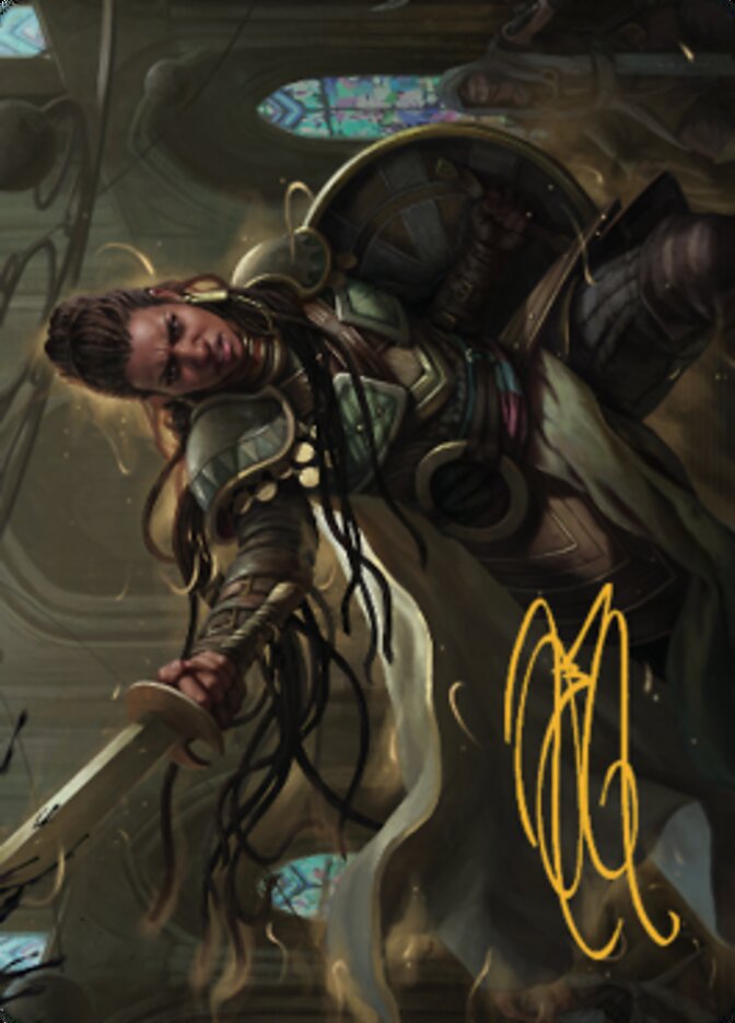 {A} Shanna, Purifying Blade Art Card 1 (Gold-Stamped Signature) [Dominaria United Art Series][GS ADMU 055]