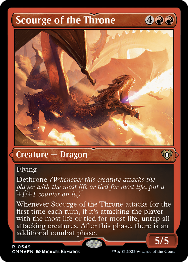{R} Scourge of the Throne (Foil Etched) [Commander Masters][CMM 549]