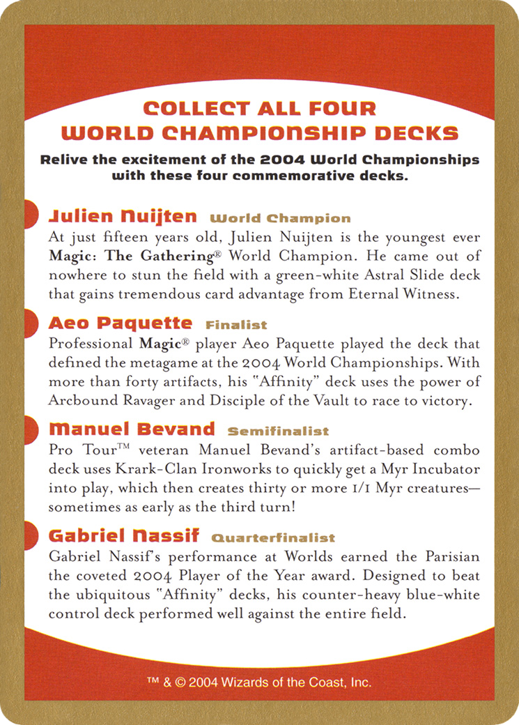 {C} 2004 World Championships Ad [World Championship Decks 2004][GB WC04 000]