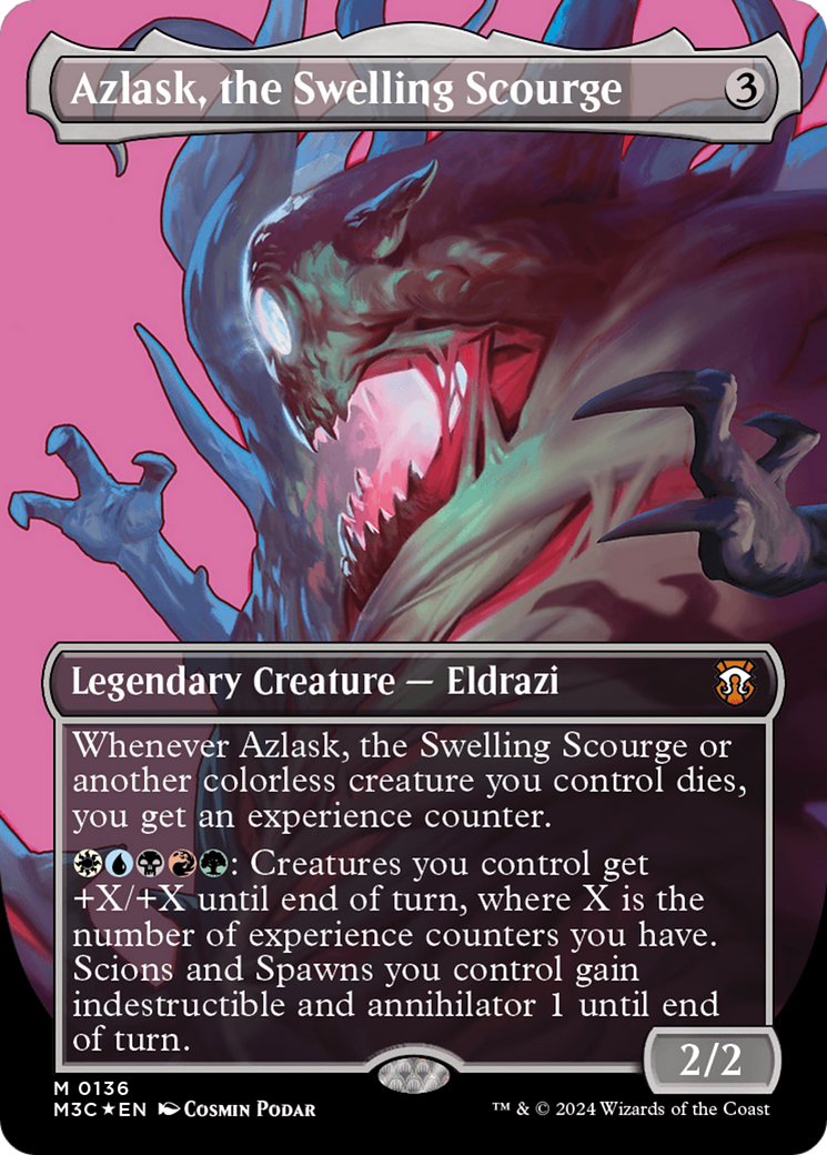 {R} Azlask, the Swelling Scourge (Borderless) (Ripple Foil) [Modern Horizons 3 Commander][RPF M3C 009]