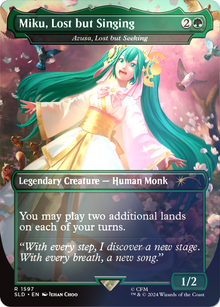 {R} Miku, Lost but Singing - Azusa, Lost but Seeking (Rainbow Foil) [Secret Lair Drop Series][RBF SLD 1597]