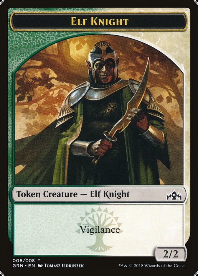 {T} Saproling // Elf Knight Double-sided Token [Guilds of Ravnica Guild Kit Tokens][TGK1 008]