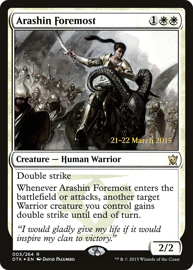 {R} Arashin Foremost [Dragons of Tarkir Prerelease Promos][PR DTK 003]