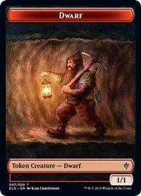 {T} Dwarf // Food (15) Double-sided Token [Throne of Eldraine Tokens][TELD 007]