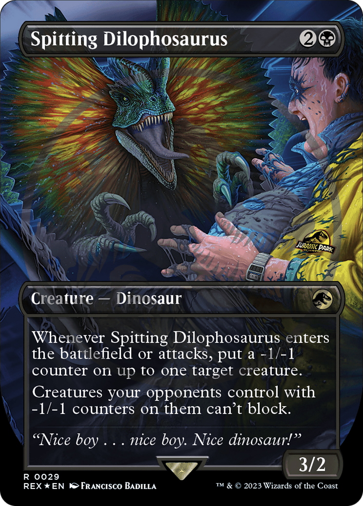 {T} Spitting Dilophosaurus Emblem (Borderless) [Jurassic World Collection Tokens][TREX 029]