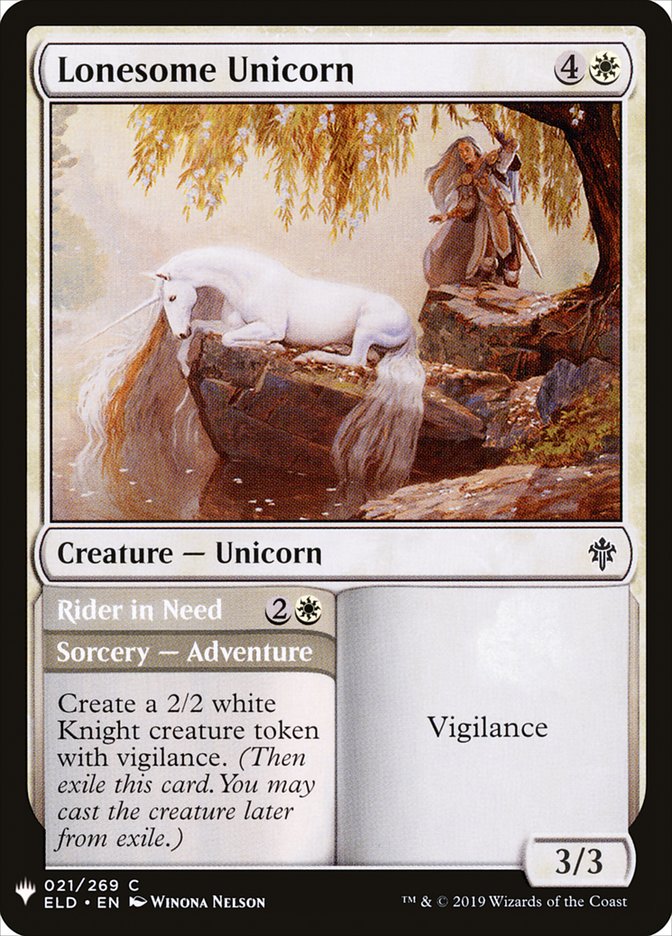 {C} Lonesome Unicorn // Rider in Need [Mystery Booster][MB1 ELD 021]