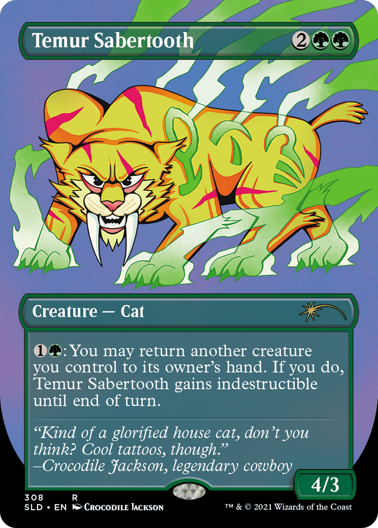 Temur Sabertooth [SLD-308]  (Borderless) Etched Foil