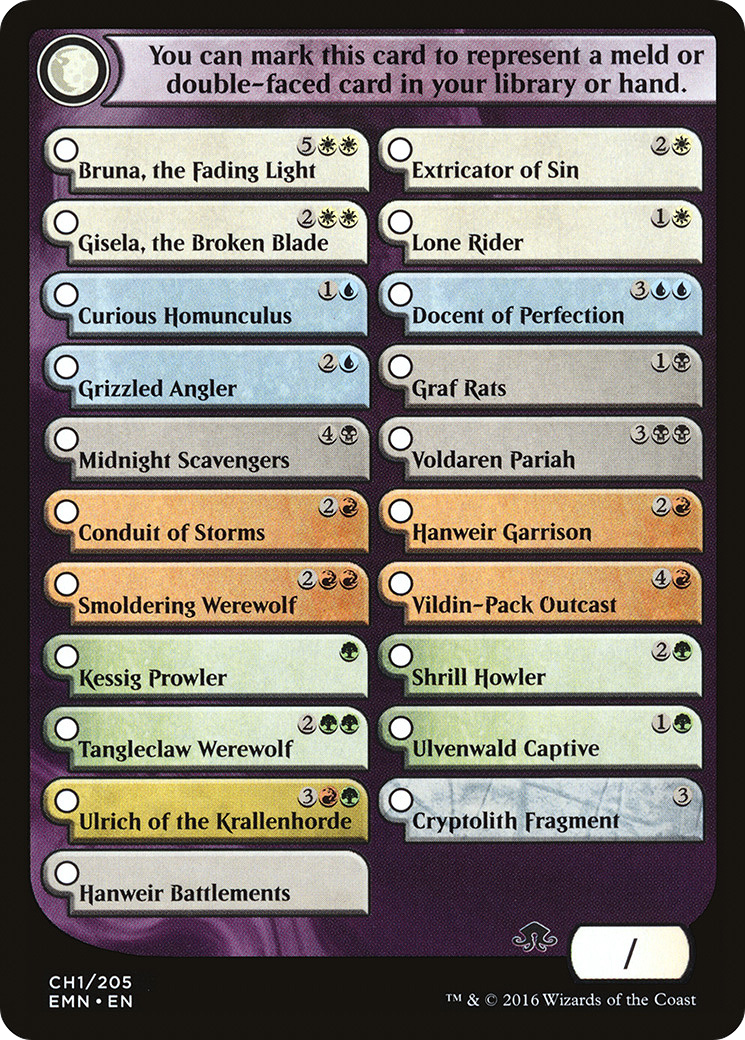 {T} Eldritch Moon Checklist [Eldritch Moon Tokens][TEMN CH1]