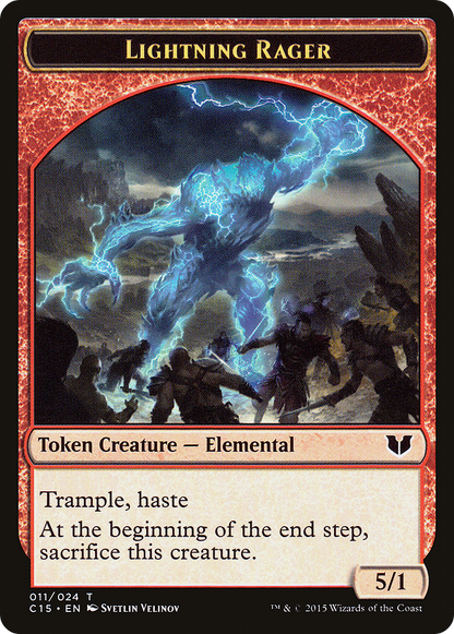 {T} Lightning Rager // Lightning Rager Double-Sided Token [Commander 2015 Tokens][TC15 011]