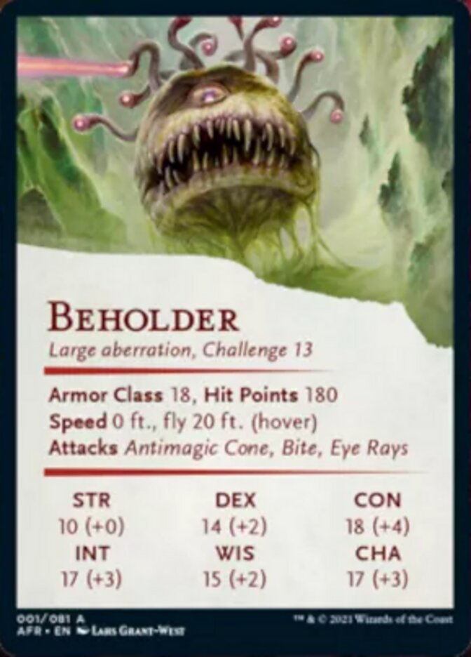 {A} Beholder Art Card [Dungeons & Dragons: Adventures in the Forgotten Realms Art Series][AAFR 001]