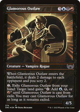 {C} Glamorous Outlaw (Showcase Golden Age Gilded Foil) [Streets of New Capenna][SNC 374]