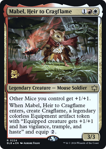 {@R} Mabel, Heir to Cragflame [Bloomburrow Prerelease Promos][PR BLB 224]