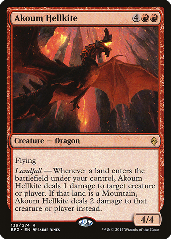 {R} Akoum Hellkite [Battle for Zendikar][BFZ 139]