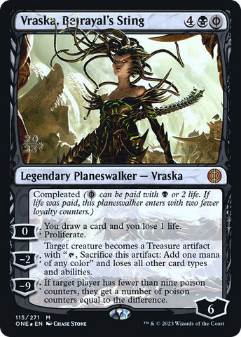 {R} Vraska, Betrayal's Sting [Phyrexia: All Will Be One Prerelease Promos][PR ONE 115]